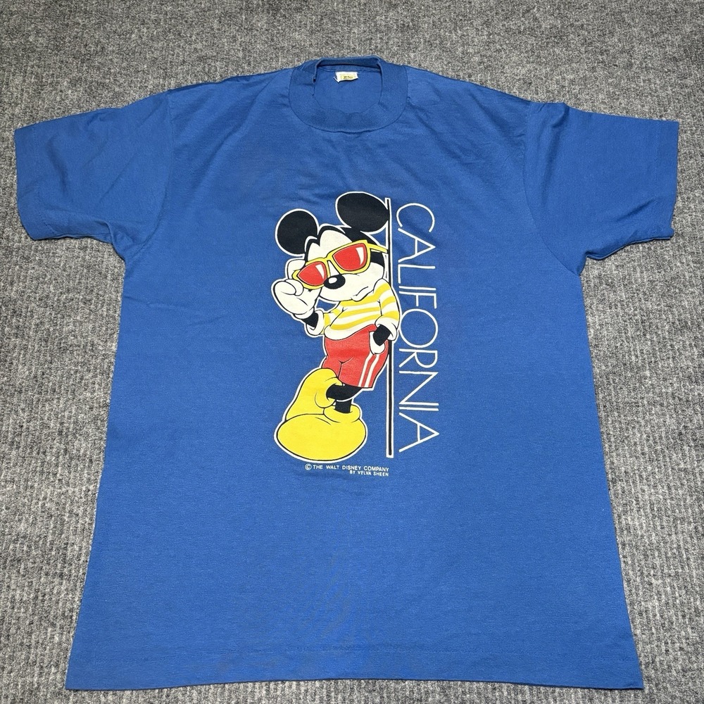 Vtg. 80's Velva Sheen California Mickey Mouse Size L